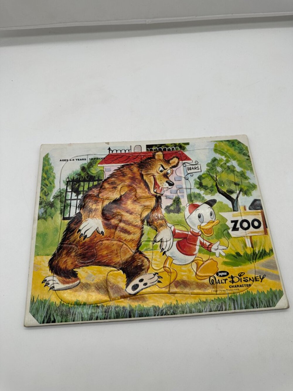 Vintage Jaymar Duck Disney Bears Zoo Frame Tray EUC 12 Pieces Ages 4-6